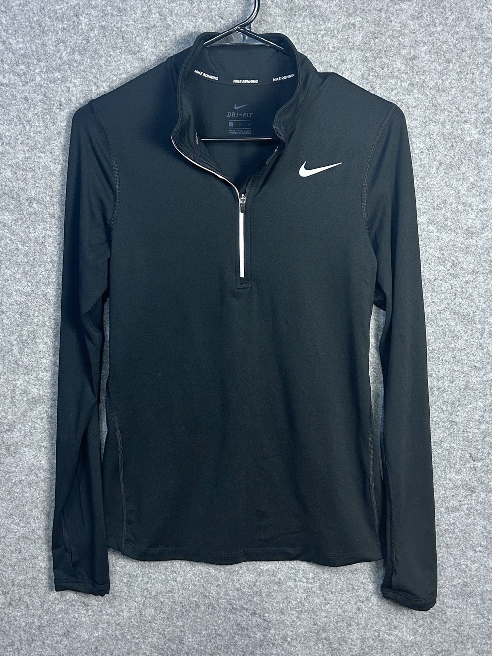Nike Dri-FIT Women S Black Long-Sleeve Quarter-Zip Running Top Relective Accents